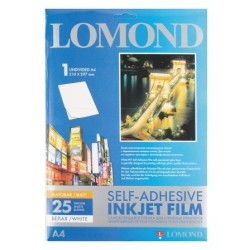 Lipni poliesterio plėvelė Lomond PET Inkjet Film Self Adhesive Balta Matinė A4, 25 lapai