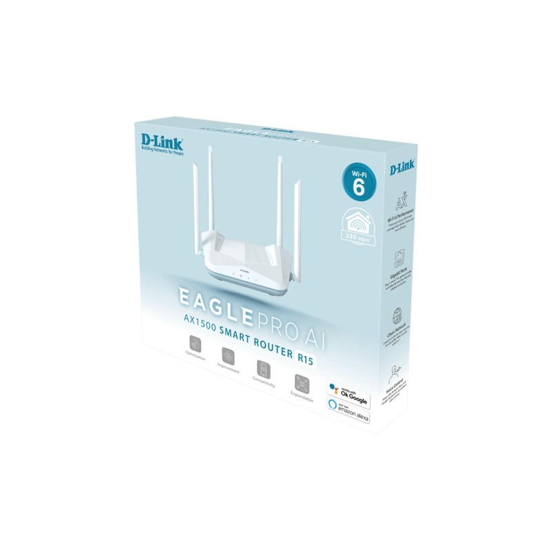 D-Link R15 EAGLE PRO AI AX1500 Wireless Smart Router Maršrutizatorius