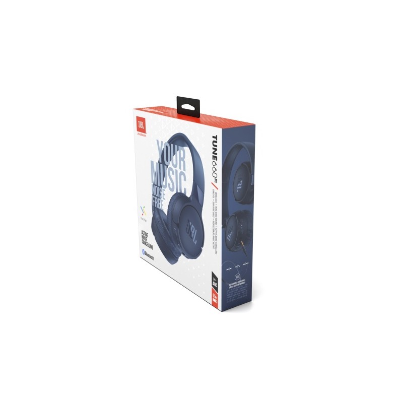 JBL Tune 660NC Belaidės/Laidinės ausinės, Bluetooth, 3.5mm jack, Mėlyna