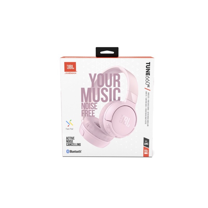 JBL Tune 660NC Belaidės/Laidinės ausinės, Bluetooth, 3.5mm jack, Pink