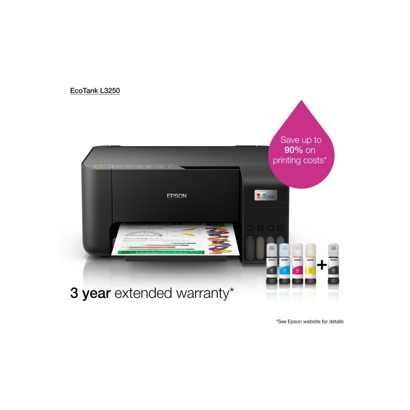 Epson EcoTank L3250 Spausdintuvas rašalinis MFP Spalvotas A4 33ppm Wi-Fi USB (SPEC)