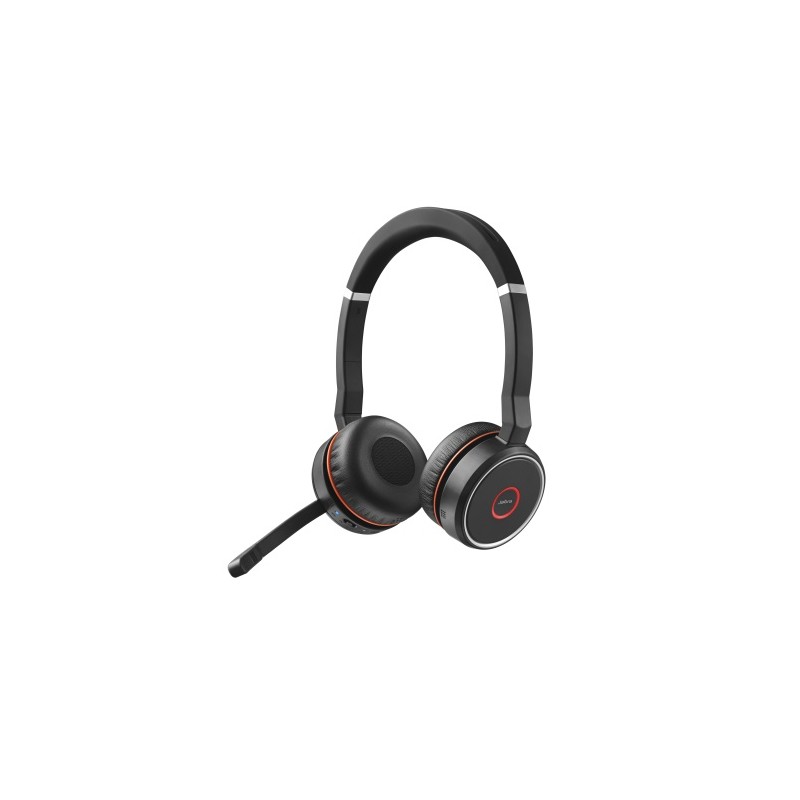 Jabra Evolve 75 SE MS Stereo Belaidės ausinės su mikrofonu, Bluetooth, No Stand