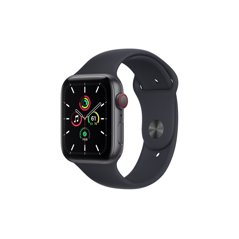 Apple Watch SE Išmanusis laikrodis, GPS+Cellular, Space Gray Aluminum Case/Midnight Sport Band, 44mm