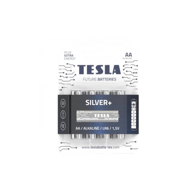 Baterijos Tesla AA Silver+ Alkaline LR06 2600 mAh (4 vnt) (13060420)