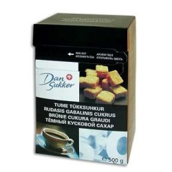 Cukrus Dan Sukker, rudas, gabalinis, 500g