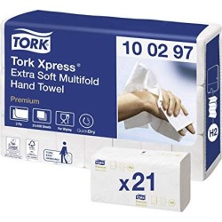 Lapelinis rankšluostinis popierius Tork Premium Extra Soft H2, 2 sl., 100 lap., 34x21.2cm, W,21vnt