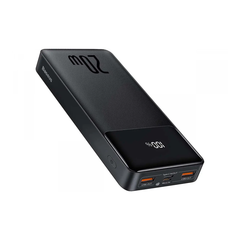 Baseus Bipow išorinė baterija su skaitmeniniu ekranu 20000mAh 20W, juoda