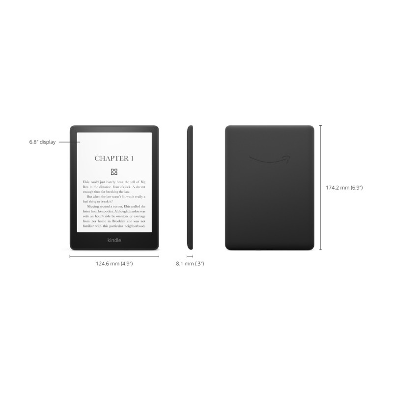 Amazon Kindle Paperwhite Elektroninė skaityklė 6,8'', 16GB, 11th Gen, No ADS, Juoda