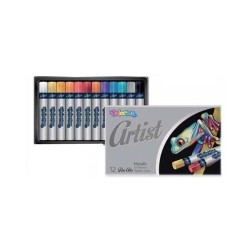 Aliejinės kreidelės Colorino Artist Metallic 12 spalvų