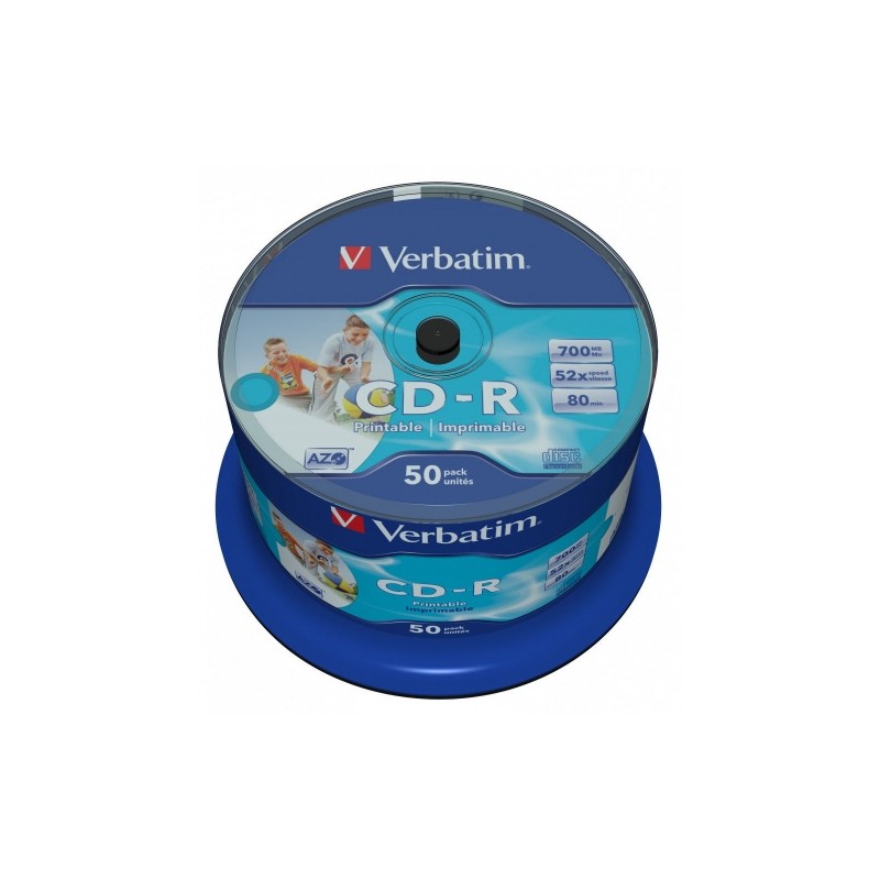 VERBATIM inkjet printable CD-R 80 min. / 700 MB 52x 50 vnt, kompaktiniai diskai