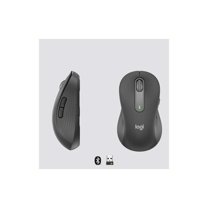 Logitech Signature M650 L Left Belaidė pelė, RF Wireless + Bluetooth, 2000 DPI, Graphite