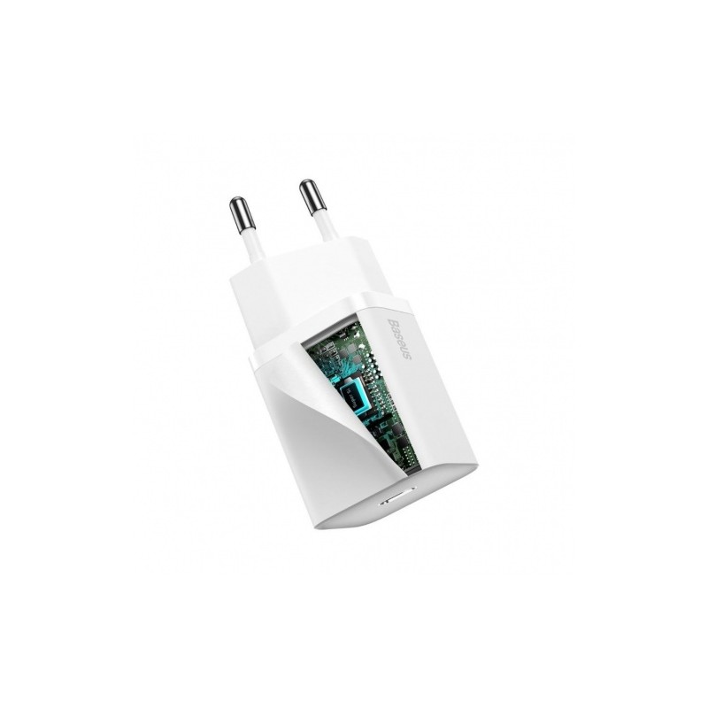 Įkroviklis Baseus CCSUP-B02 Super Si 1C USB-C 20W Quick Charge 3.0, Power Delivery, baltas