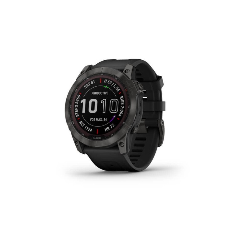 Išmanusis laikrodis Garmin fenix 7X juodo DLC titano, juodas dirželis