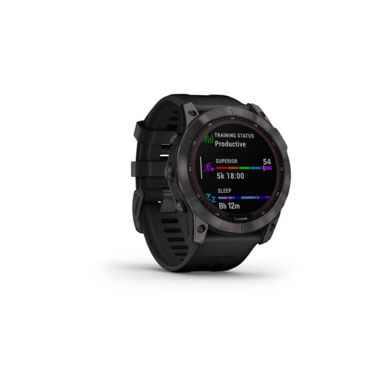 Išmanusis laikrodis Garmin fenix 7X juodo DLC titano, juodas dirželis