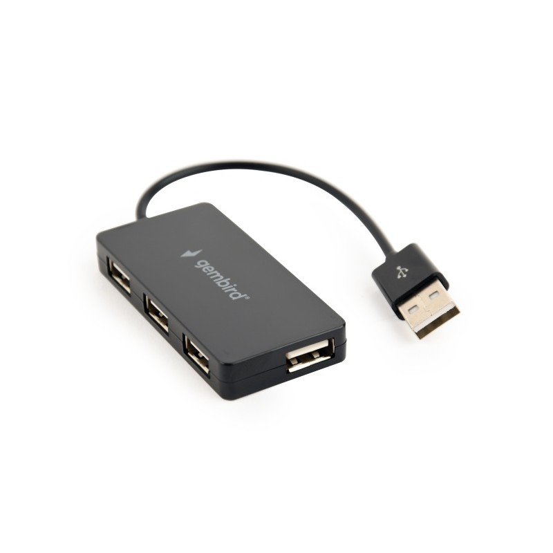 Gembird UHB-U2P4-04 USB Šakotuvas, USB 2.0 480 Mbit/s, Juoda