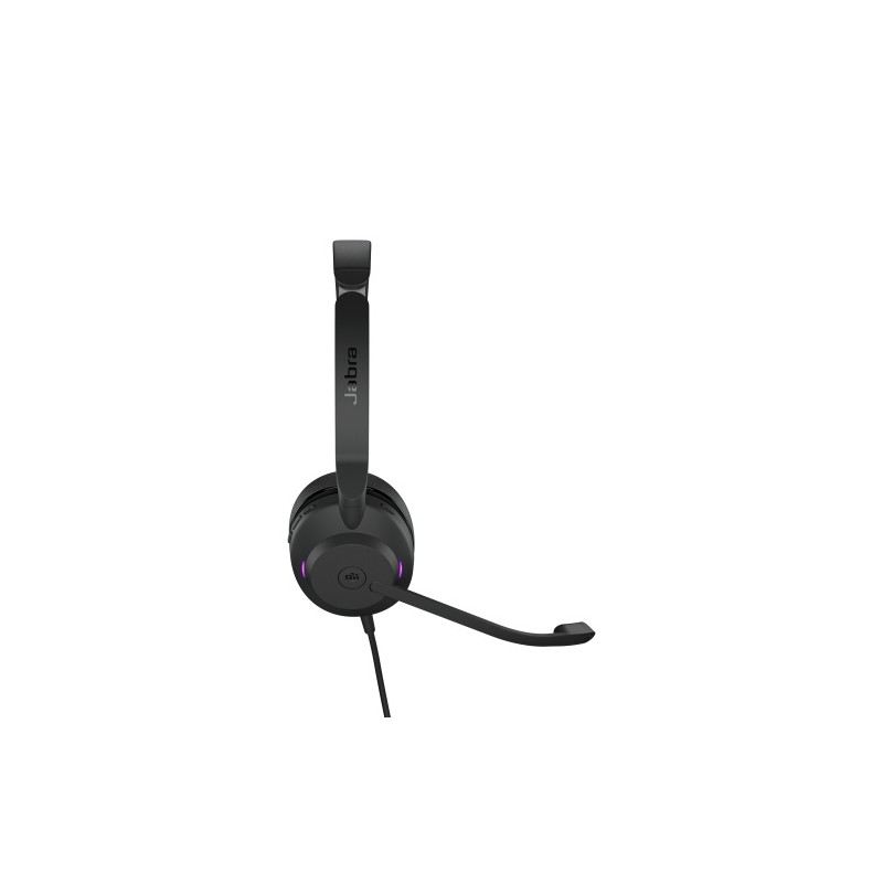 Jabra Evolve2 30 MS Stereo Laidinės ausinės, USB-A, Juoda