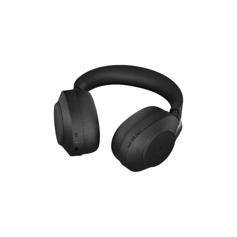 Jabra Evolve2 85 MS Stereo Laidinės/Belaidės ausinės, Bluetooth, USB-A, Charging Stand, Juoda