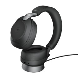 Jabra Evolve2 85 MS Stereo Laidinės/Belaidės ausinės, Bluetooth, USB-A, Charging Stand, Juoda