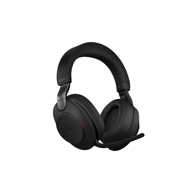 Jabra Evolve2 85 MS Stereo Laidinės/Belaidės ausinės, Bluetooth, USB-A, Charging Stand, Juoda
