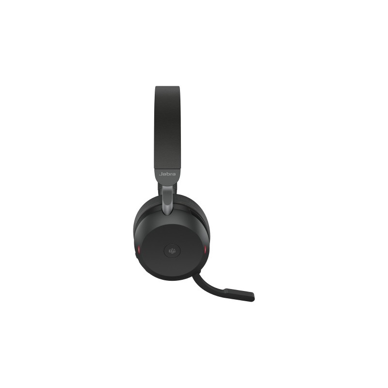 Jabra Evolve2 75 MS Teams Belaidės ausinės, Bluetooth, USB-A, Charging Stand, Juoda