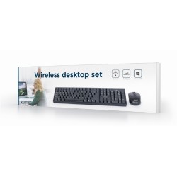 Gembird KBS-W-01 Belaidė klaviatūra + pelė, RF Wireless, US English, Juoda
