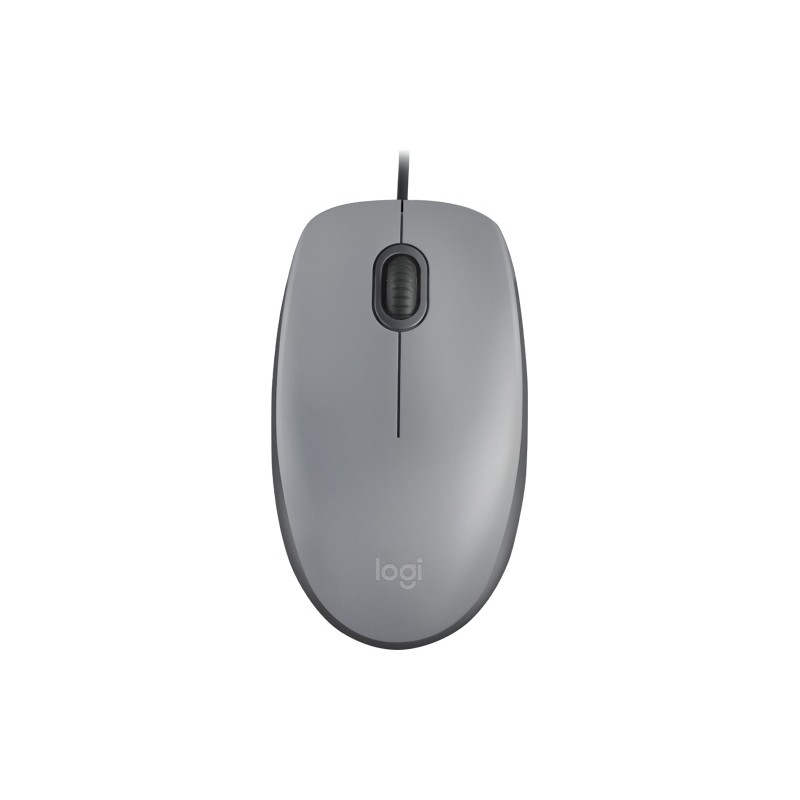 Logitech M110 Silent Laidinė pelė, USB Type-A, 1000 DPI, Mid Grey