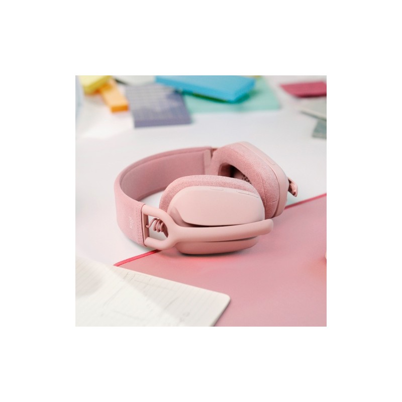 Logitech Zone Vibe 100 Belaidės ausinės, Bluetooth, Rose