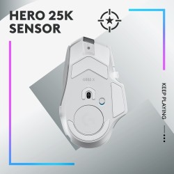 Logitech G502 X Plus LIGHTSPEED Belaidė žaidimų pelė, RF Wireless, 25600 DPI, Balta