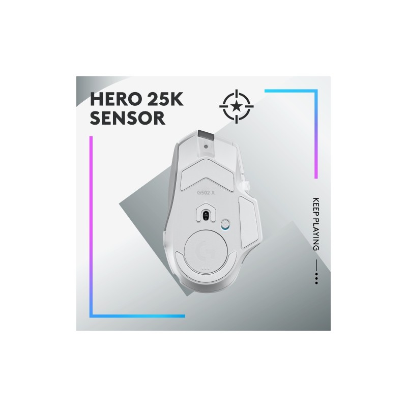 Logitech G502 X Plus LIGHTSPEED Belaidė žaidimų pelė, RF Wireless, 25600 DPI, Balta