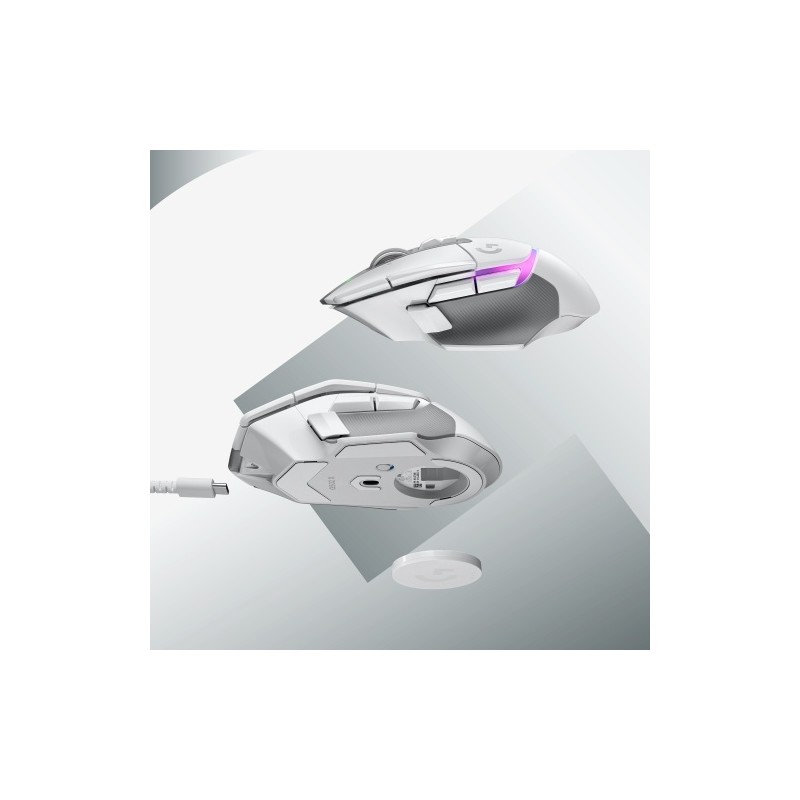 Logitech G502 X Plus LIGHTSPEED Belaidė žaidimų pelė, RF Wireless, 25600 DPI, Balta