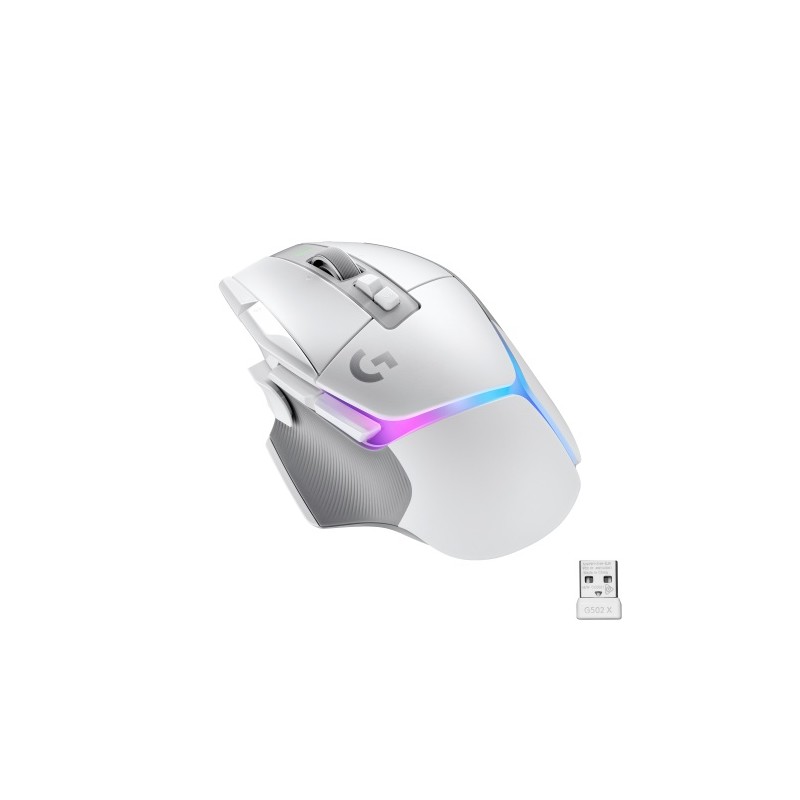 Logitech G502 X Plus LIGHTSPEED Belaidė žaidimų pelė, RF Wireless, 25600 DPI, Balta