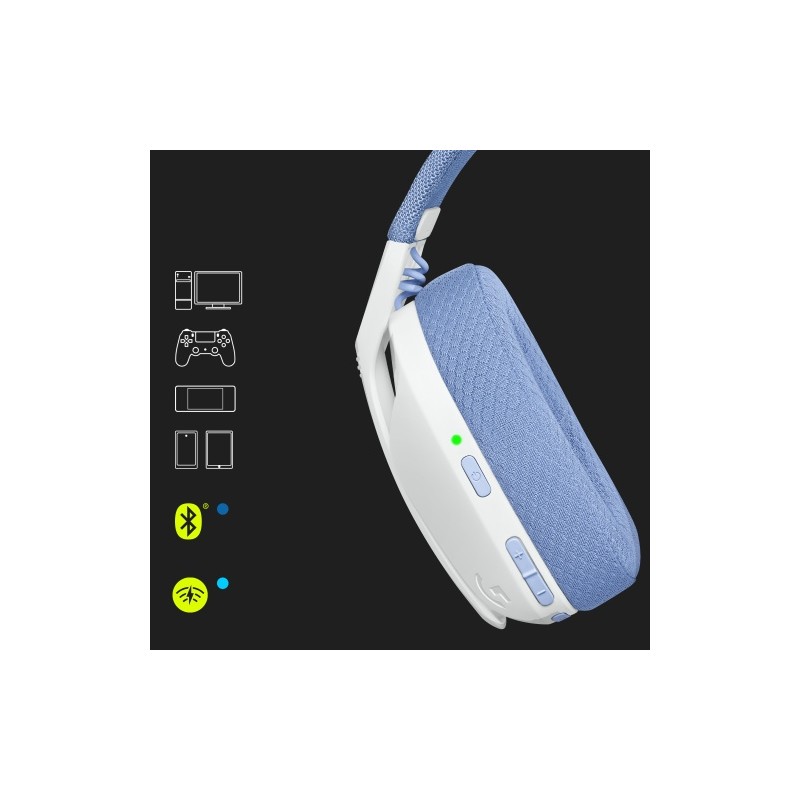 Logitech G435 LIGHTSPEED Belaidės žaidimų ausinės, Bluetooth, Off White and Lilac