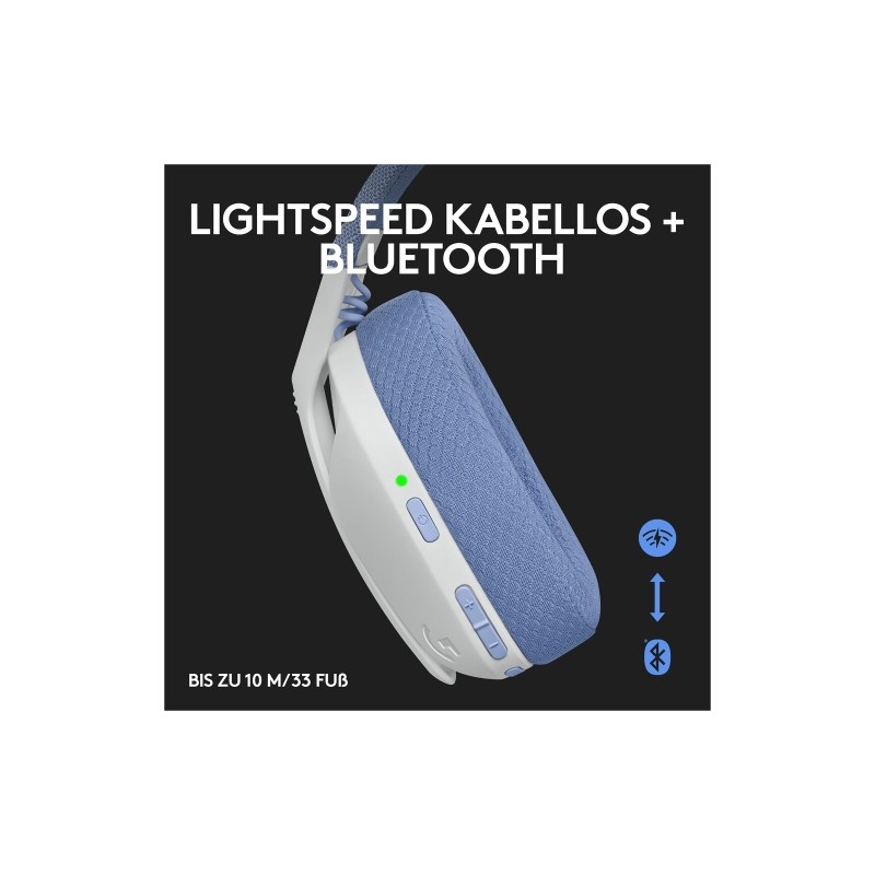 Logitech G435 LIGHTSPEED Belaidės žaidimų ausinės, Bluetooth, Off White and Lilac