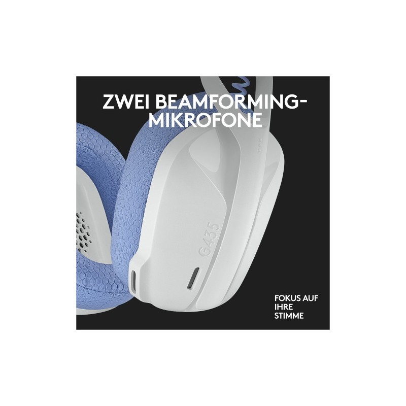 Logitech G435 LIGHTSPEED Belaidės žaidimų ausinės, Bluetooth, Off White and Lilac
