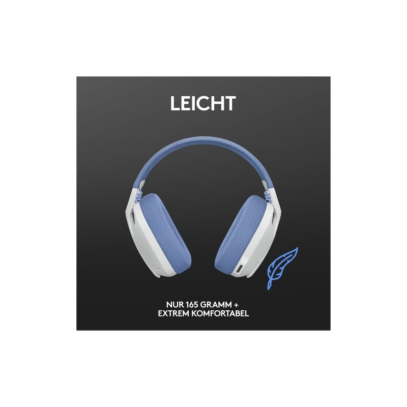 Logitech G435 LIGHTSPEED Belaidės žaidimų ausinės, Bluetooth, Off White and Lilac