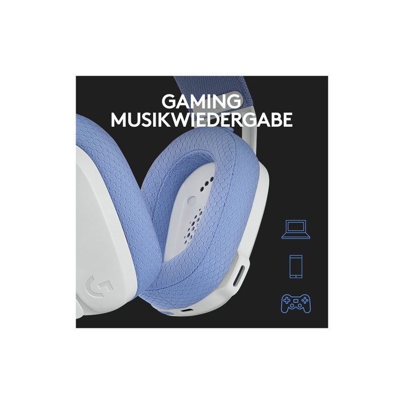 Logitech G435 LIGHTSPEED Belaidės žaidimų ausinės, Bluetooth, Off White and Lilac