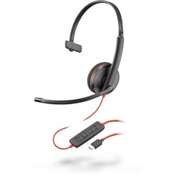 POLY Blackwire C3215 UC Mono Laidinės ausinės, USB-A, 3.5 mm jack, Juoda