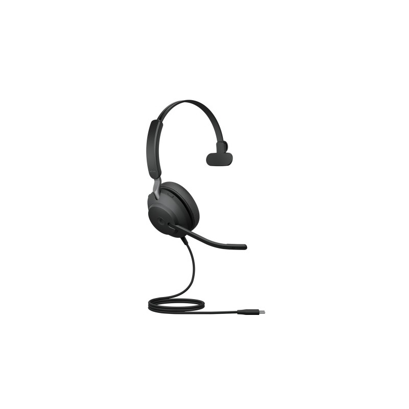 Jabra Evolve2 40 MS Teams Mono Laidinės ausinės, USB-C, Juoda