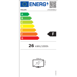 Philips 5000 series LED Monitorius 27'' (68.6cm) VA LCD, QHD 2560x1440, 4ms, 350 cd/m2, 75Hz, Juoda