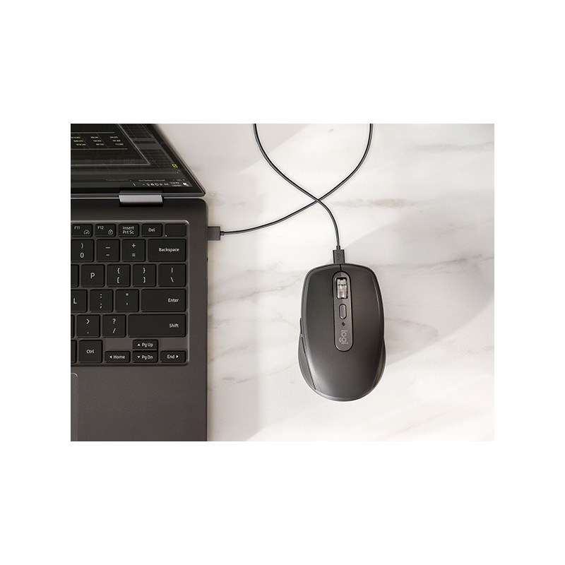 Logitech MX Anywhere 3S for Business Belaidė pelė, RF Wireless + Bluetooth, 8000 DPI, Graphite