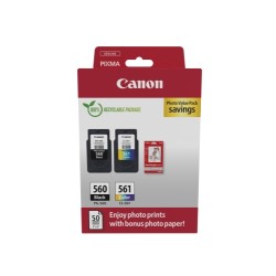 Canon CRG PG-560/CL-561 + Photo Paper Value Pack (3713C008) Rašalinių kasečių komplektas, BK/CMY