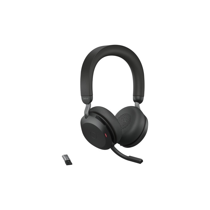 Jabra Evolve2 75 UC Belaidės/Laidinės ausinės, Bluetooth, USB-A, Juoda