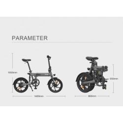 Elektrinis dviratis HIMO Z16 MAX, Pilka (SPEC)