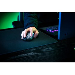 Razer Naga V2 HyperSpeed Belaidė žaidimų pelė RF Wireless+Bluetooth, 30000 DPI, Juoda