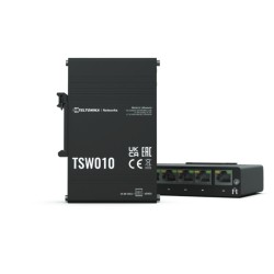 Teltonika TSW010 Šakotuvas su integruotu DIN bėgelio laikikliu, 5 10/100 Mbps Ethernet prievadai