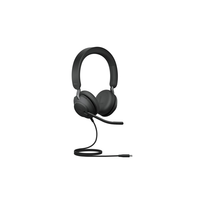 Jabra Evolve2 40 SE UC Stereo Laidinės ausinės, USB-C, Juoda