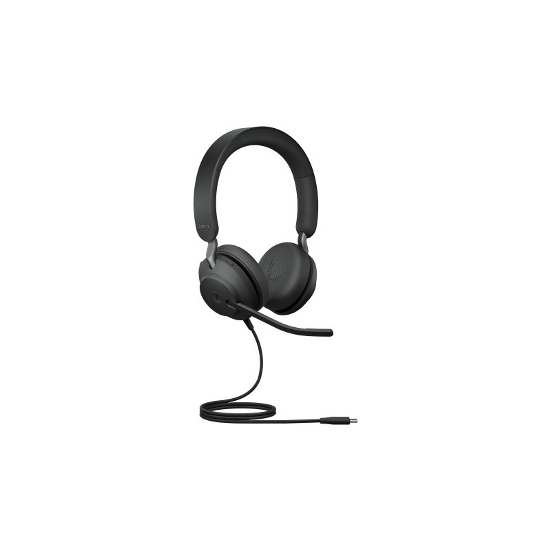 Jabra Evolve2 40 SE MS Stereo Laidinės ausinės, USB-C, Juoda