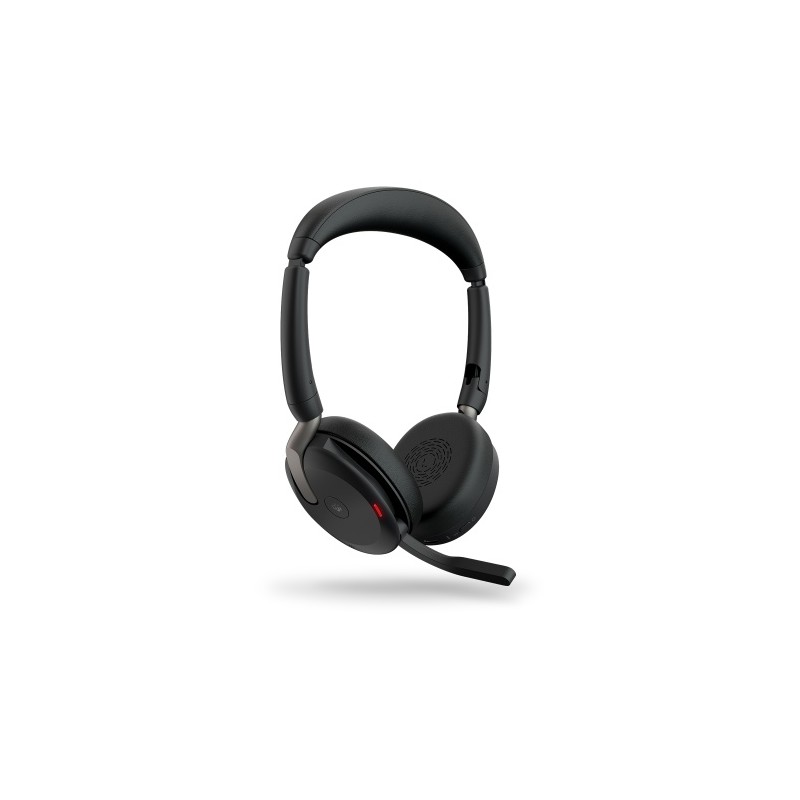 Jabra Evolve2 65 Flex MS Stereo Link380c Belaidės ausinės Bluetooth, USB-C, Wireless Charging, Juoda