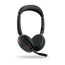 Jabra Evolve2 65 Flex MS Stereo Link380c Belaidės ausinės Bluetooth, USB-C, Wireless Charging, Juoda