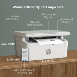 HP LaserJet MFP M140w Spausdintuvas lazerinis nespalvotas MFP A4 20 ppm USB Wi-Fi Bluetooth